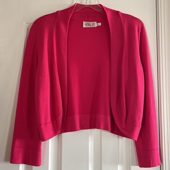 ELIZA J SIZE M SHORT HOT PINK SWEATER - Picture 3 of 4